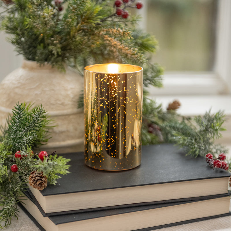 Gold Mercury 3D Flame Glass Candle