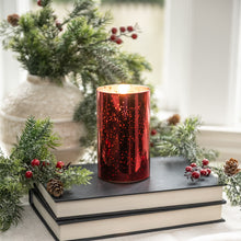 Red Mercury Glass 3D  Flame Candle