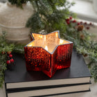 Red Mercury Glass Star Candle