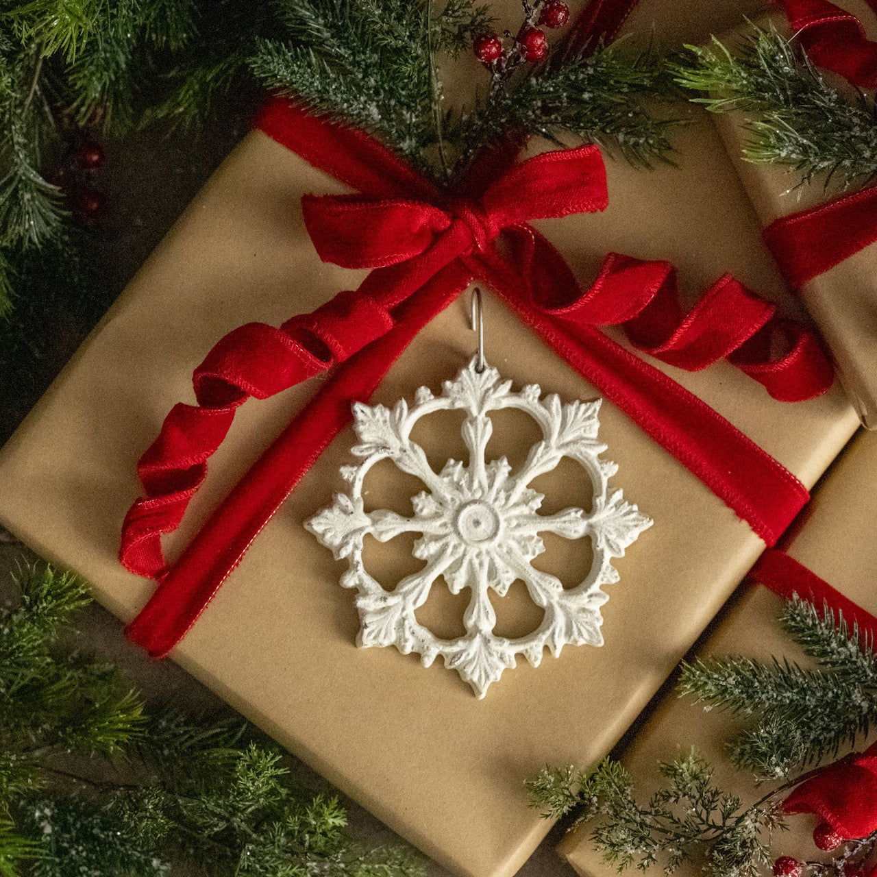 White Leah Snowflake Ornament