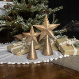 Gold Metal Star Tree Topper 10.5"