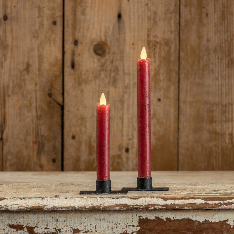Moving Flame Red Taper Candle 6.75"