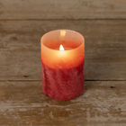 Red Frosted Glass 3D Flame Candle 4"