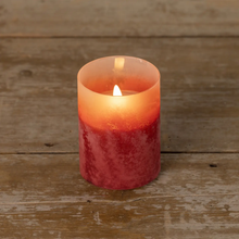 Red Frosted Glass 3D Flame Candle 4"