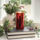 Red Mercury Glass 3D  Flame Candle