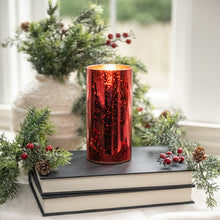 Red Mercury Glass 3D  Flame Candle