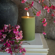 Candle, Green Grooved