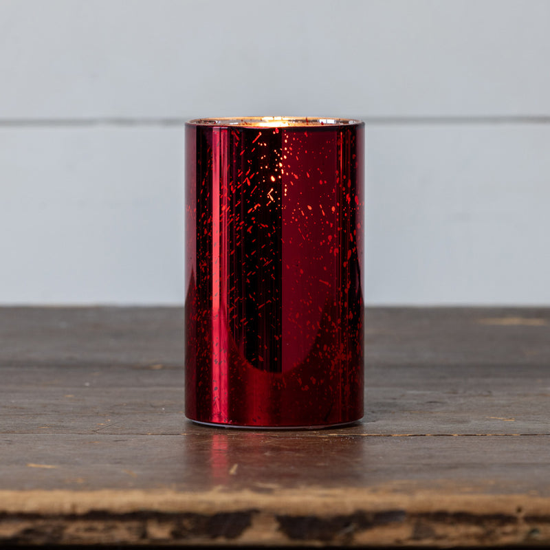 Red Mercury Glass 3D  Flame Candle