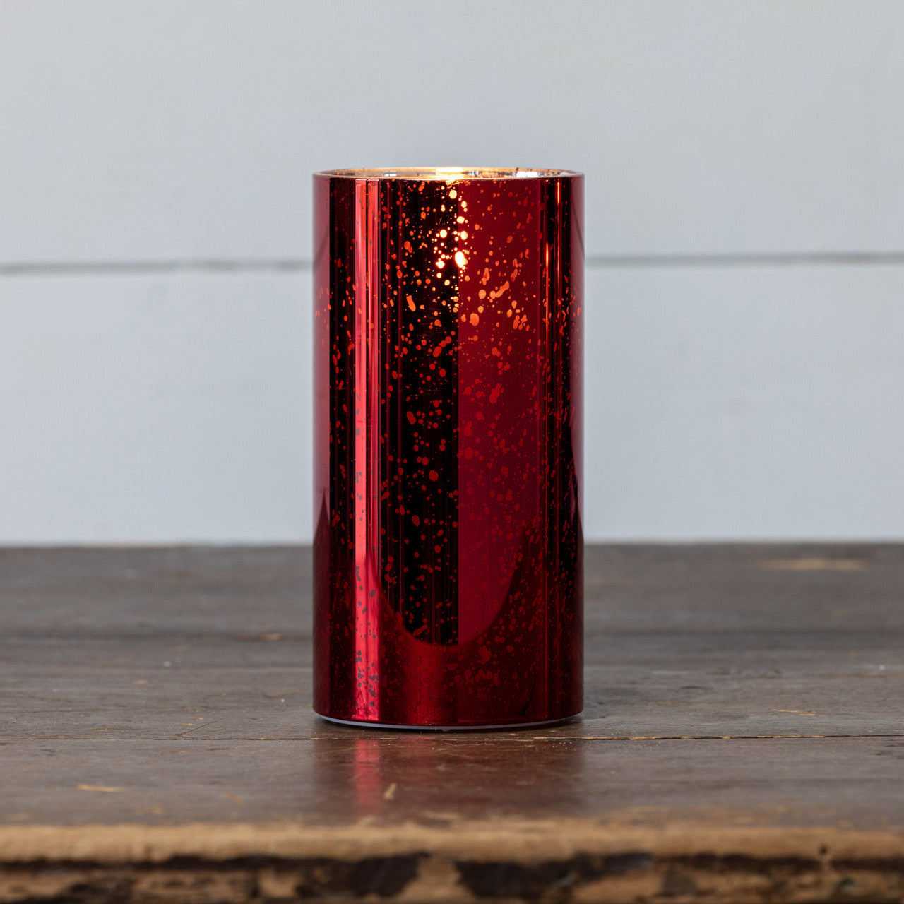 Red Mercury Glass 3D  Flame Candle