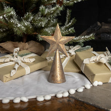 Gold Metal Star Tree Topper 10.5"