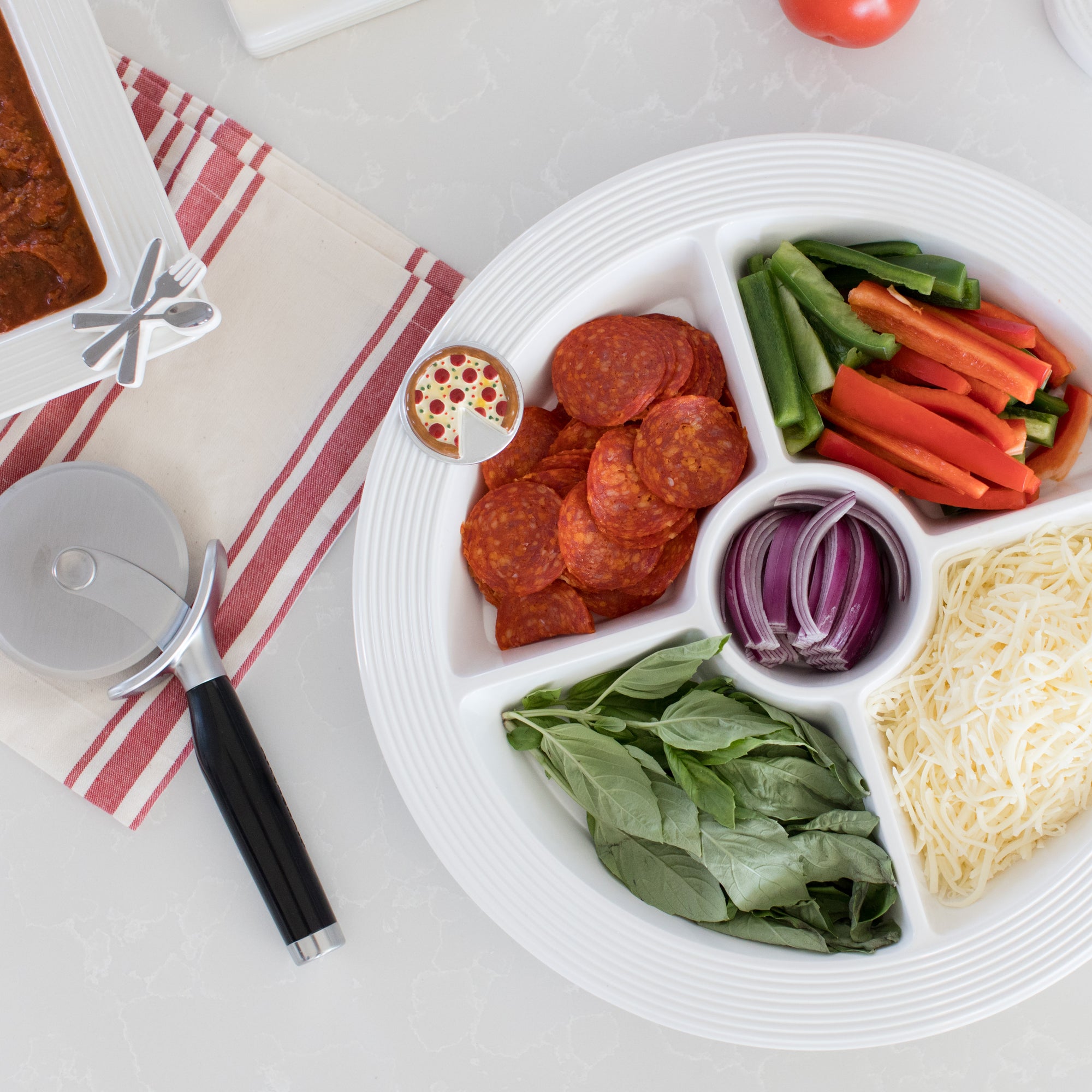 Divided Server, round melamine