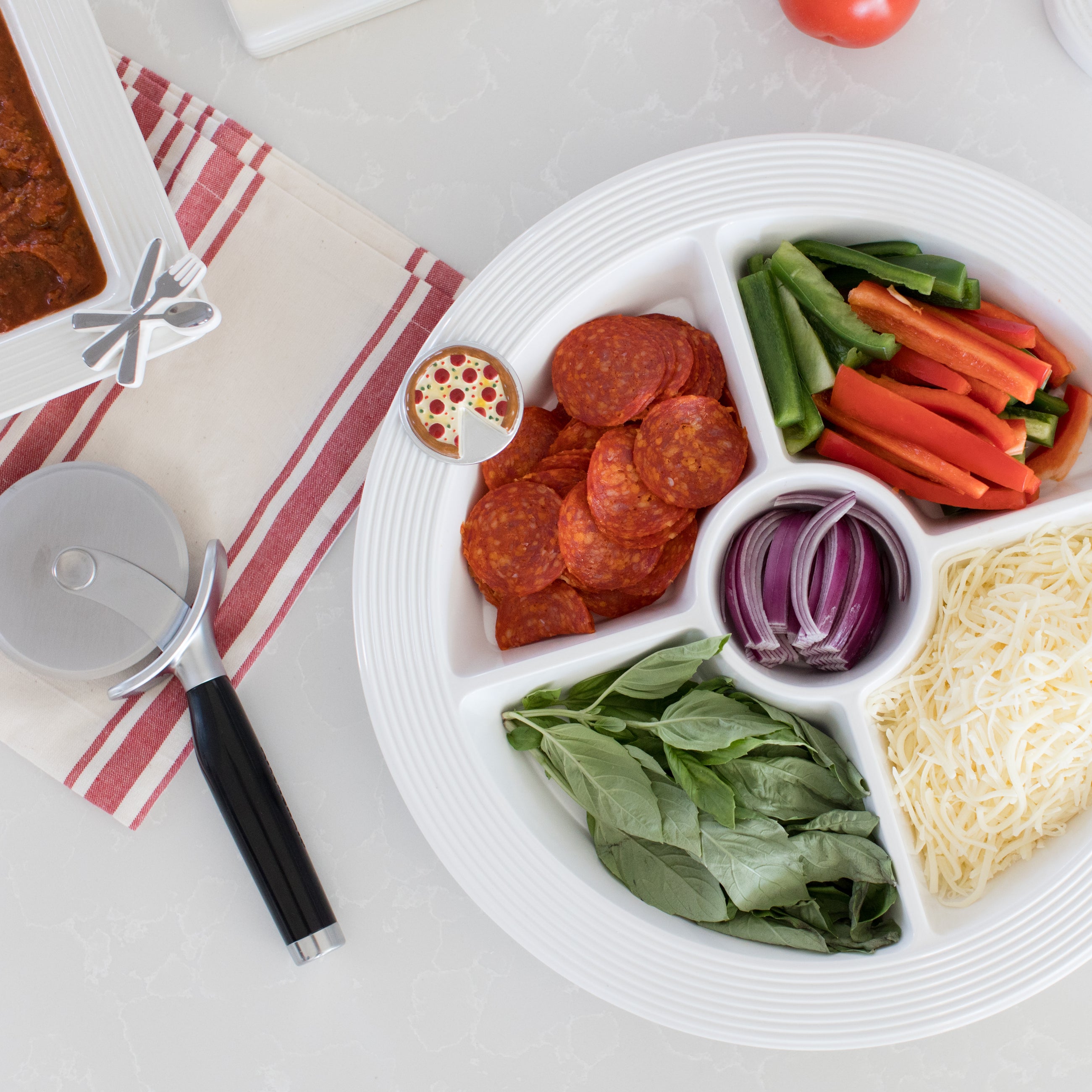 Divided Server, round melamine