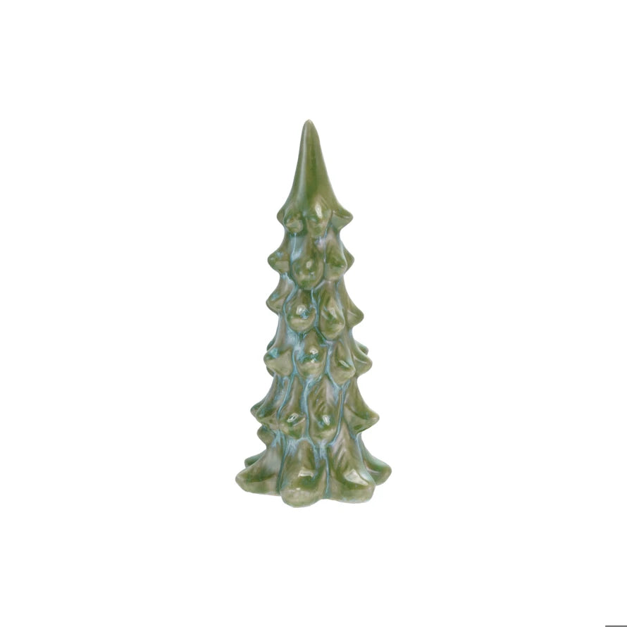 7.5” Stoneware Tree Reactive Glaze, Blue & Green